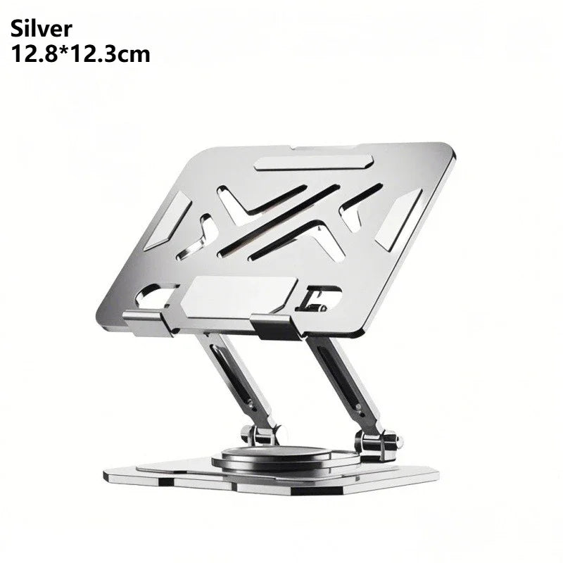 Sturdy 360° Rotation Laptop Stand Adjustable Foldable Notebook Holder Space-saving Durable Desktop Riser for 10-17 Inch Laptops