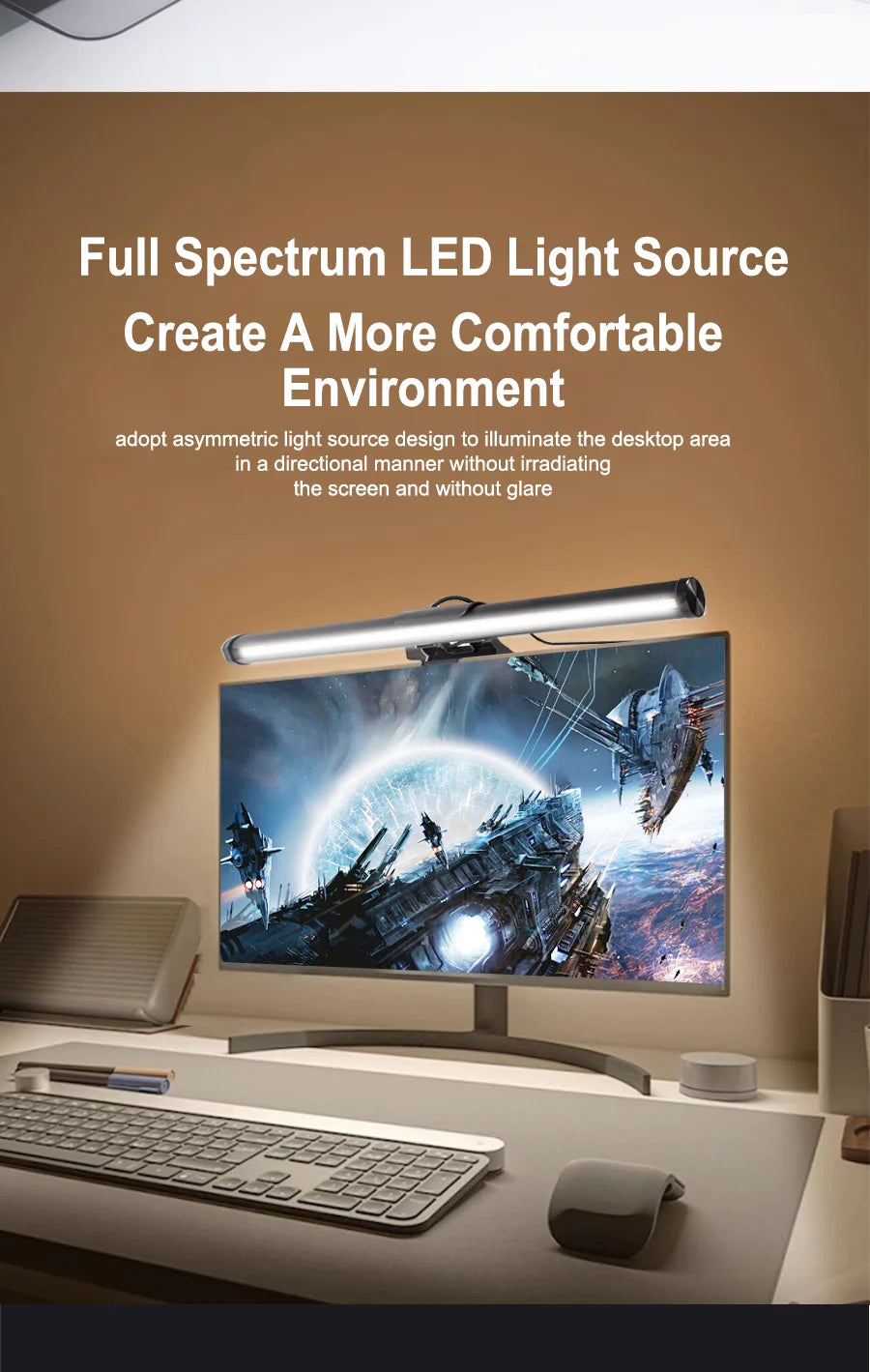 Monitor Light Bar – USB LED Screen Lamp with Stepless Dimming