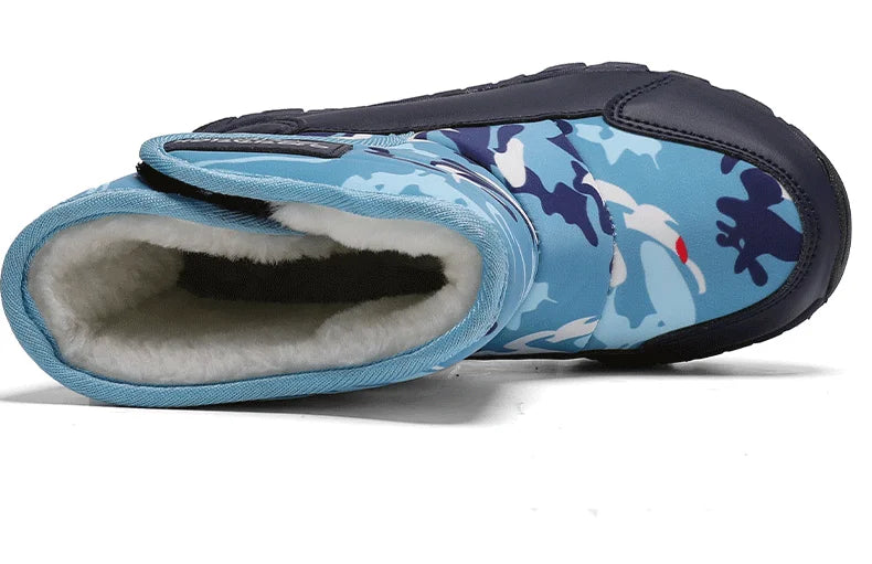 Children Snow Boots Winter Shoes Plush Waterproof Fabric Non-Slip Boys Girls Shoes Rubber Sole Fashion Warm Outdoor Boots New