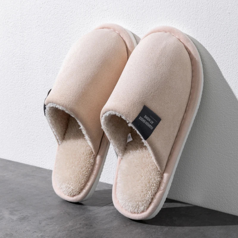 Men's Plush Winter Slippers – Warm Non-Slip House Shoes