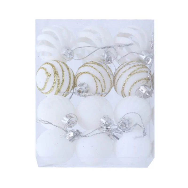 Velvet Christmas Ball Ornaments – 4 cm Vintage Baubles, Set of 6 or 12