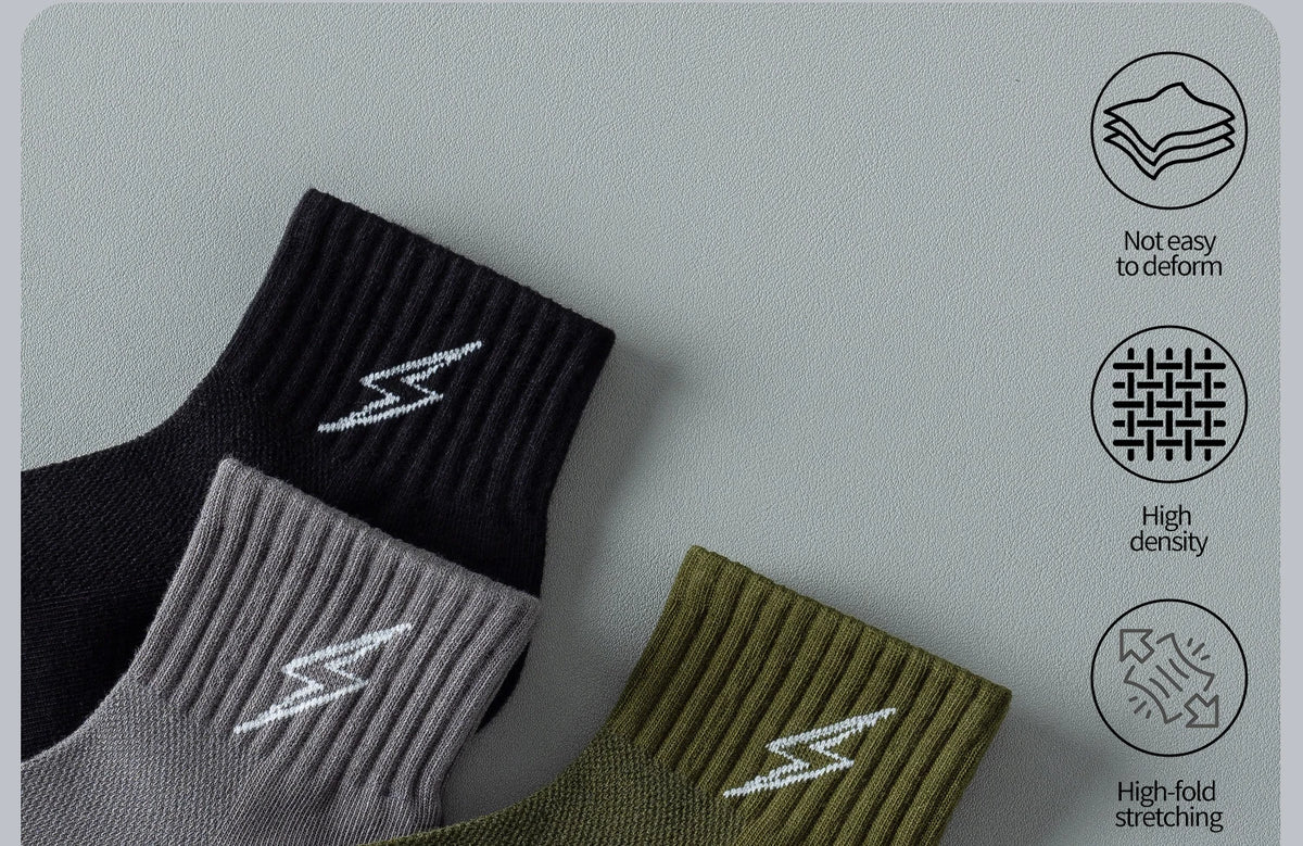 Men's Quarter Socks – 5 Pairs, Cotton-Blend Athletic Socks