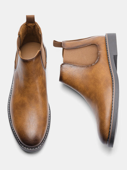 Herren-Chelsea-Boots im Slip-on-Stil mit eckiger Zehenpartie