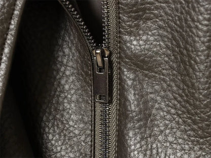 Chaqueta de cuero sintético con cremallera para mujer Guobioziy