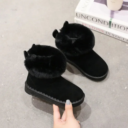 Girls' Low-Cut Winter Boots with Polyester Uppers