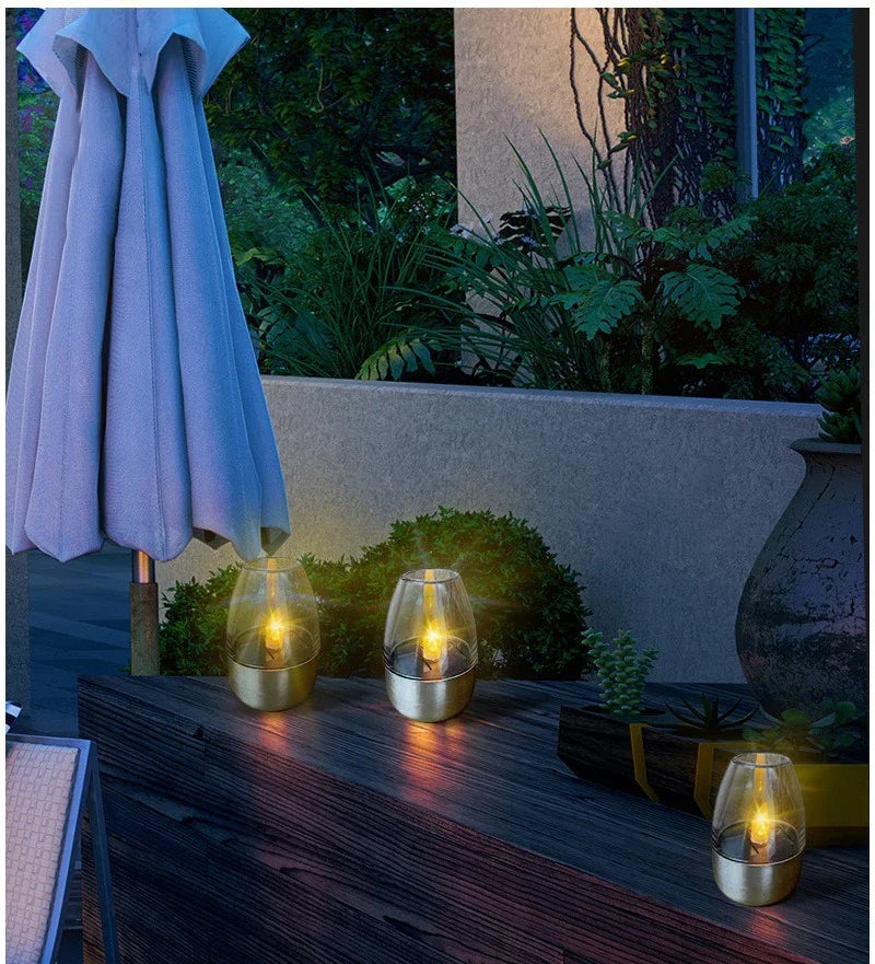 LED Solar Candles Light Flameless Rechargeable Night Light For Wedding Party Garden Decor Outdoor Waterproof Solar Candles Lamp