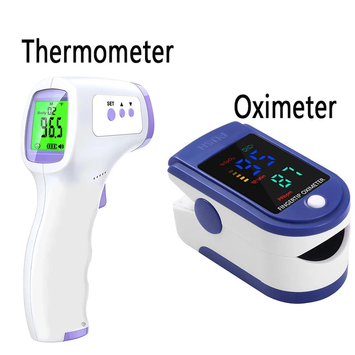 Digital Infrared Forehead Thermometer | Non-Contact Fever Thermometer & Finger Pulse Oximeter