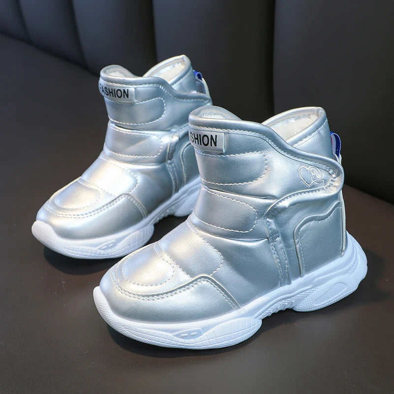 Kids' Plush-Lined Winter Sports Snow Boots