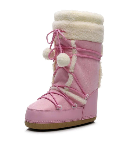 Damen-Winterstiefel zum Hineinschlüpfen bis zur Mitte der Wade