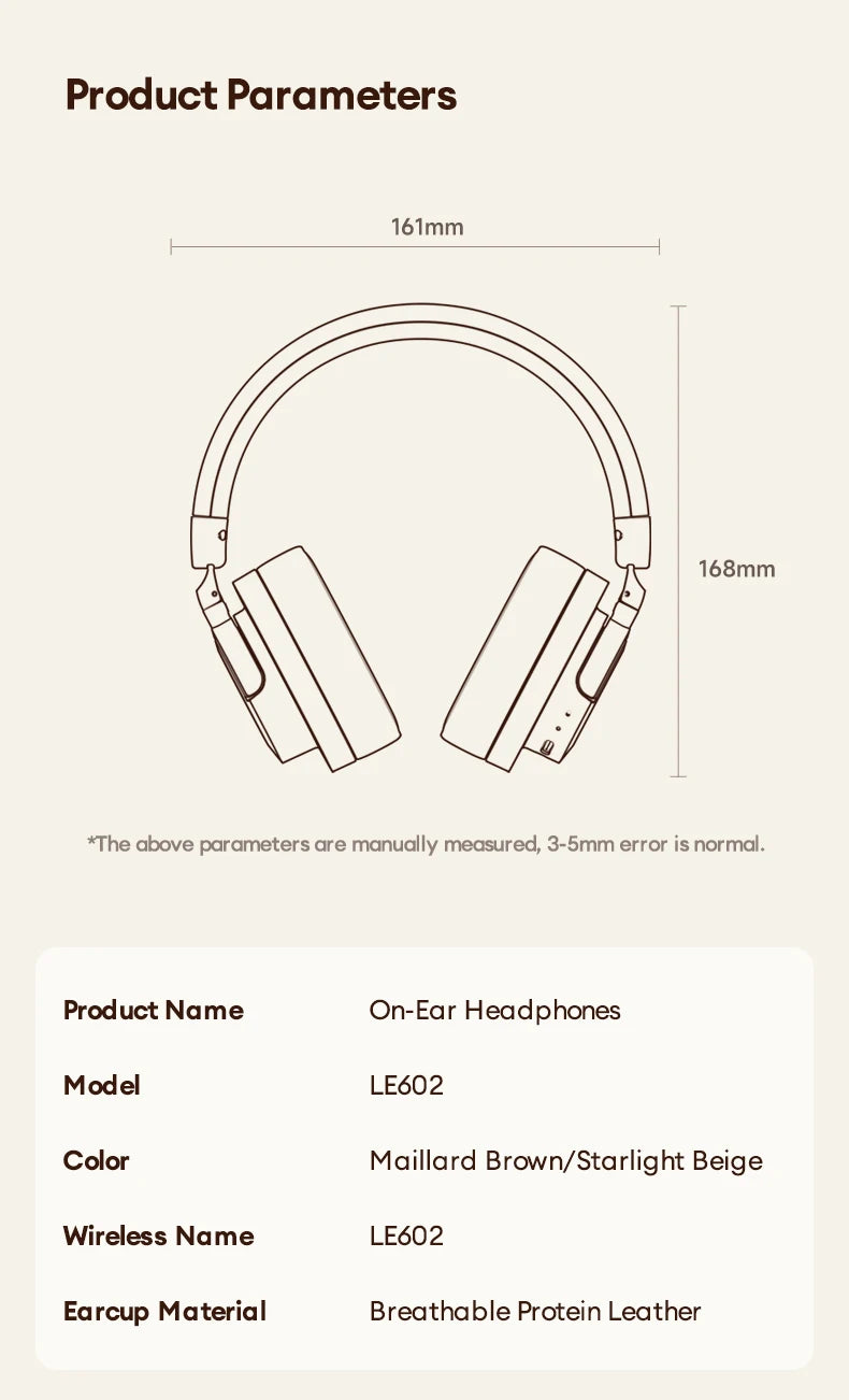 Lenovo LE602 Wireless Headphones – Bluetooth 6.0, 22-Hour Battery, Wired & Wireless