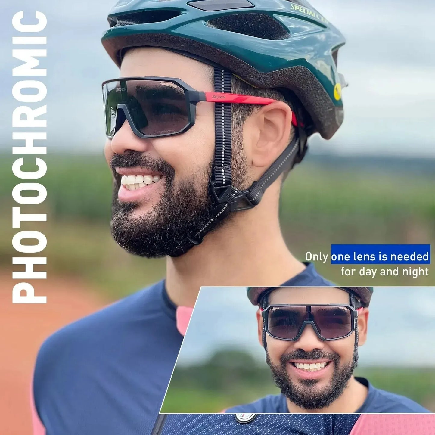 Photochromic Cycling Glasses – UV400 Sports Sunglasses for Men & Women | Bike, Hiking & Outdoor