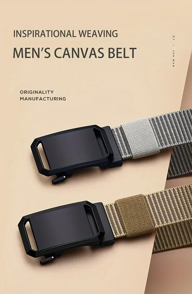 Automatic Buckle Canvas Belt for Men – Casual Outdoor & Work Belt