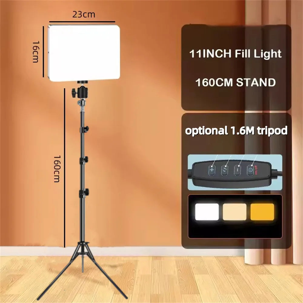 11-Inch Bi-Colour LED Panel Light – Dimmable Photography Fill Light