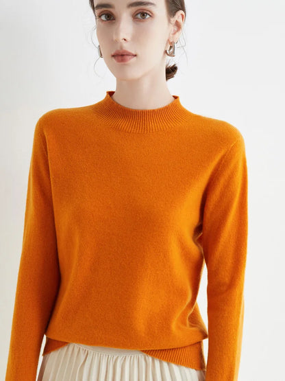 Women's Mock Neck Knit Sweater – Soft Basic Pullover