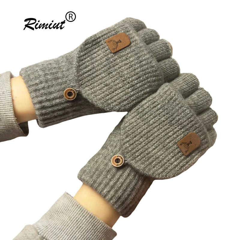 Knit Half-Finger Gloves – Unisex Winter Fingerless Gloves, 4 Colours