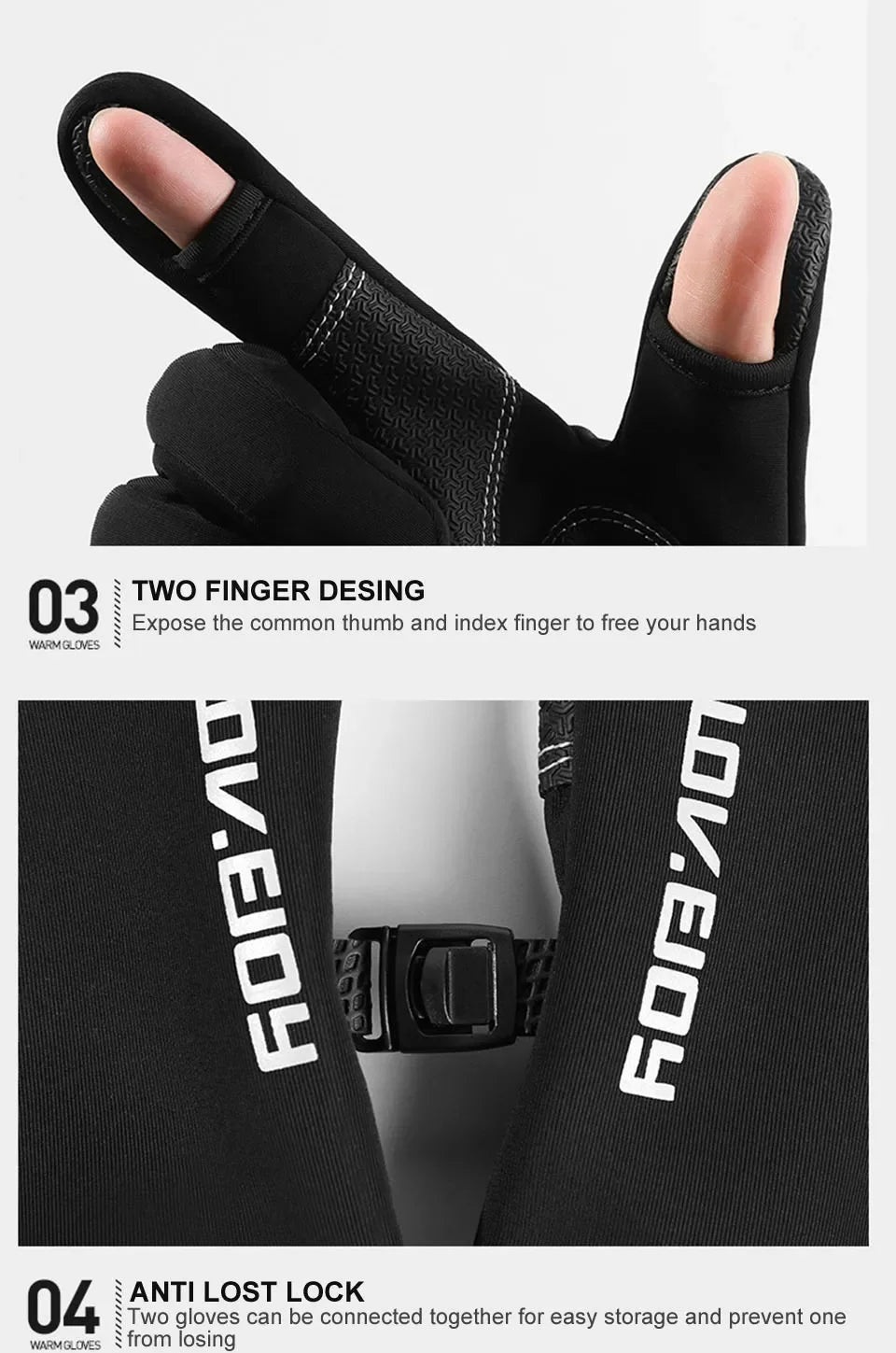 Flip-Finger Fishing Gloves – Fleece-Lined Touchscreen Winter Gloves