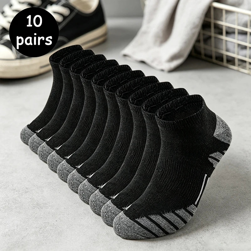 Men's Low-Cut Ankle Socks – 10 or 20 Pairs, Breathable