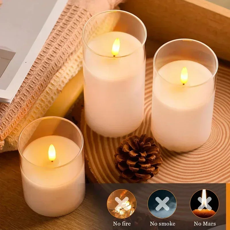 Flickering LED Flameless Candles – Real-Look Acrylic Set with Remote & Timer