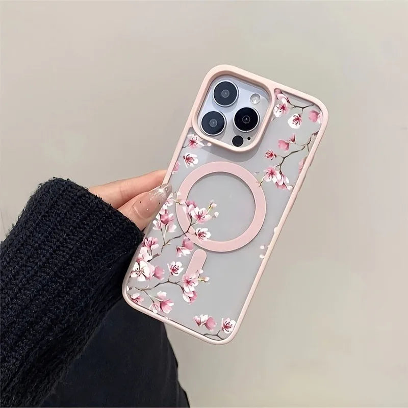 Pink Cherry Floral iPhone Case