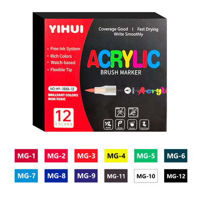 Acrylic Paint Markers – Brush-Tip Paint Pens, 12 to 60 Colours