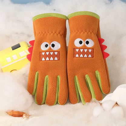 Guanti invernali in peluche a cinque dita per bambini – Età 6–12