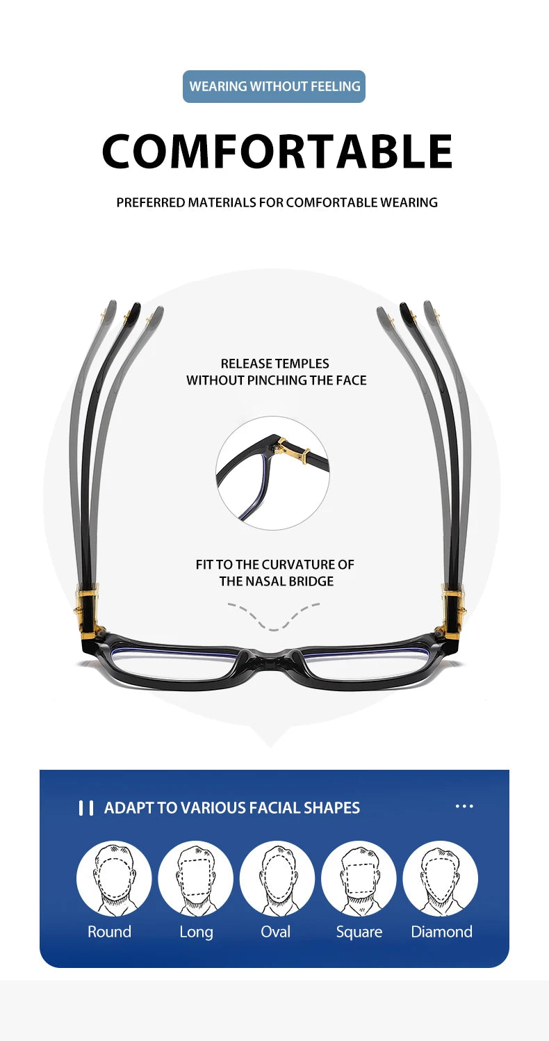 Blue Light Glasses – Square Computer Glasses for Men & Women