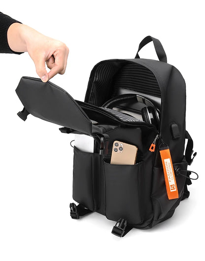 Mochila de lujo para portátil de 15,6" para hombre - Mochila impermeable de gran capacidad para viajes y escuela