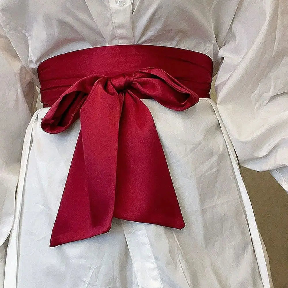 Satin Bow Waist Sash – Wide Ribbon Belt for Dresses, 20 Colours
