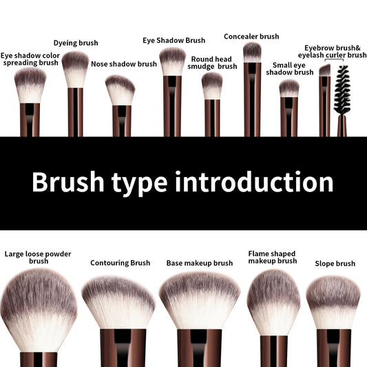 13PCS Makeup Brush Set Foundation Concealer Powder Eyeshadow Blush Brush Kabuki Blending Cosmetic Beauty Tool for Face