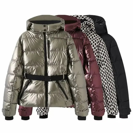 Women's Hooded Zip Padded Jacket with Pockets