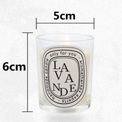 Vela aromática transparente Prometheus | 50 g | 16 fragancias europeas | 10 h de combustión | Caja de regalo artesanal