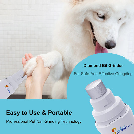 Dog Nail Grinder USB Rechargeable Electric Pet Claw Trimmer – Painless, Low Noise, 2-Speed