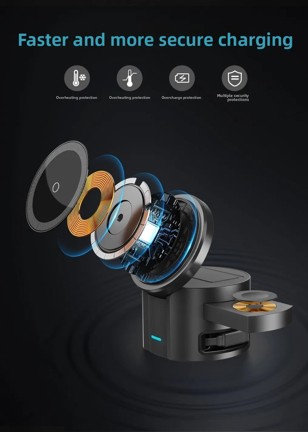 Foldable 3-in-1 Travel Wireless Charger for Phone, Watch & AirPods