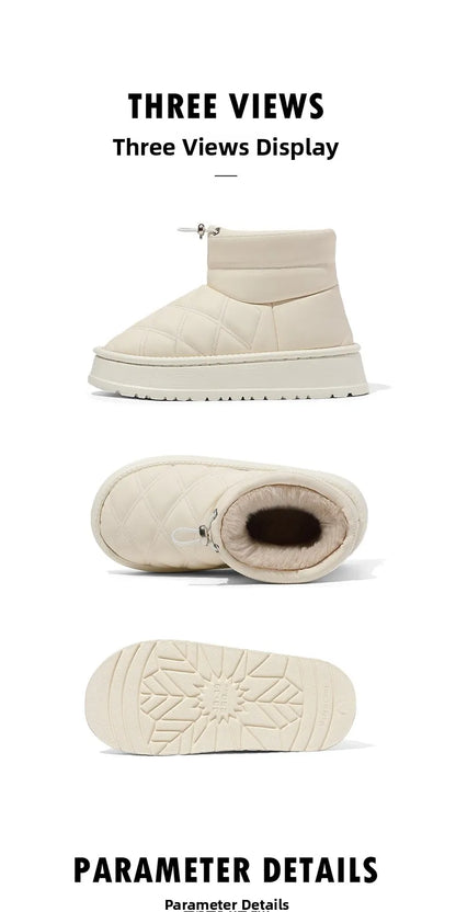Damen-Winterstiefel mit hohem Schaft und Plüschfutter