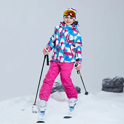 -30 Degree Kids Ski Suit Boy Girls Winter Outdoor Sports Waterproof Skiing Snowboarding Jackets Snow Pants Children Clothing Set