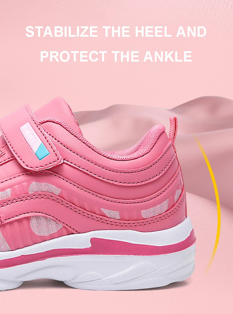 Girls Sport Shoes Waterproof Running Kids Sneakers Casual Leather Pink Breathable Fashion Antislip Lightweight Children Shoes