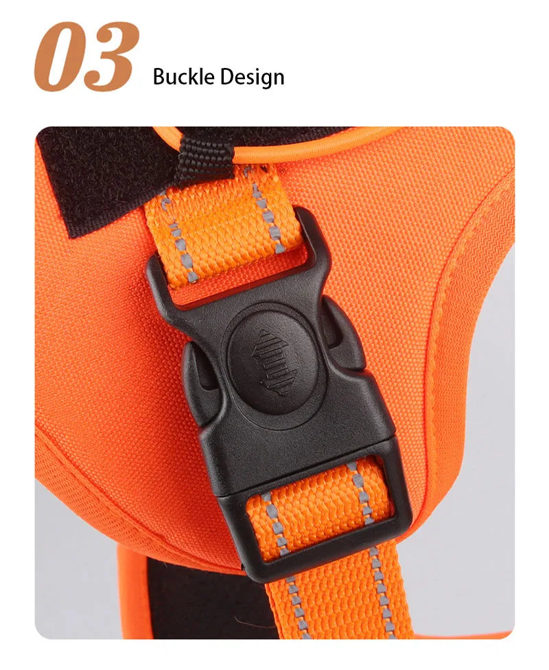 New Reflective Tactical Dog Harness No Pull Adjustable Vest Explosion Proof Durable Pet Chest Strap For Small Medium Large Dogs
