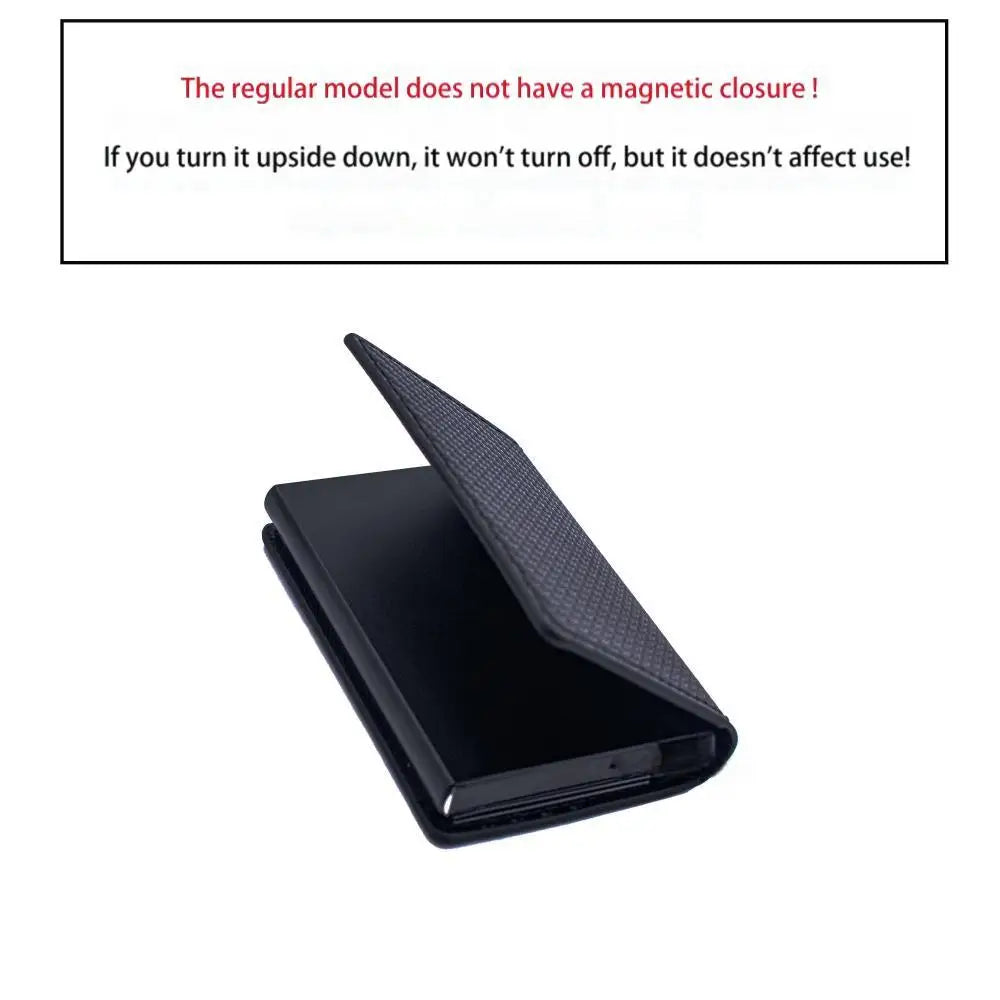Pop-Up RFID Card Holder Wallet – Slim PU Leather Minimalist Wallet