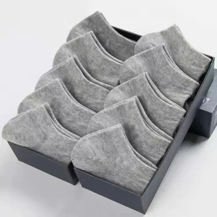 Men's Thin Low-Cut Socks – 10 Pairs, Breathable Everyday Ankle Socks