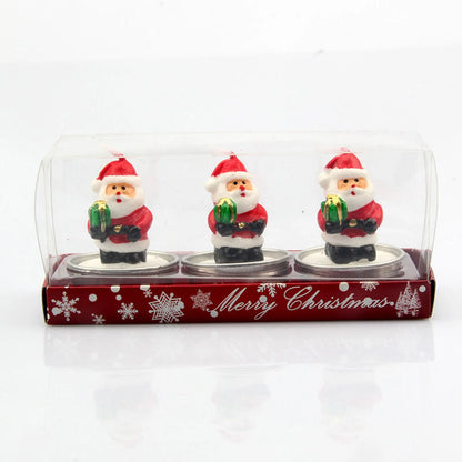Weihnachtsfiguren-Kerzen 3er-Pack | Weihnachtsmann, Schneemann & festliche Motive | 6 Farben | Weihnachts- & Hochzeitsdekoration