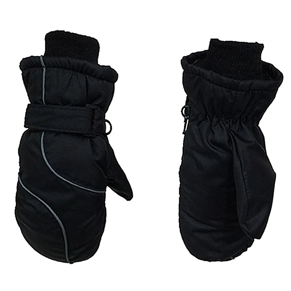 Kids' Long-Cuff Ski Mittens – Velvet-Lined Snow Mittens