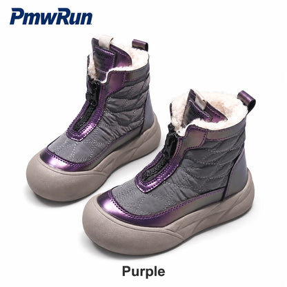 Kids' Plush-Lined Winter Snow Boots