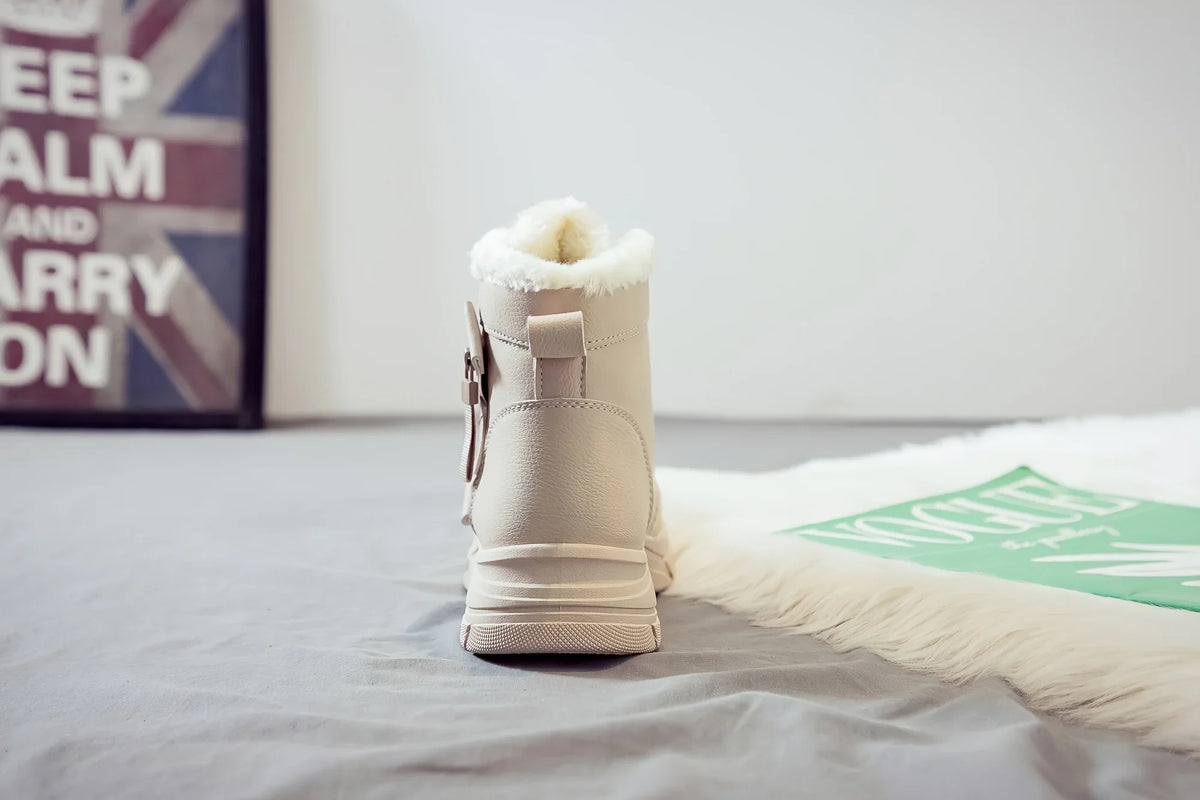 Winter Women Snow Boots Anti‑Slip Warm Fur Lined Martin Boots Casual Ankle Booties Fashion Outdoor Daily Wear Shoes