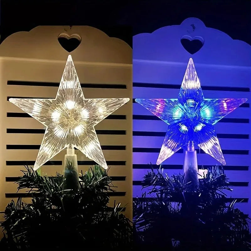 Glitter Star Christmas Tree Topper – 15 cm Sparkling Star Ornament