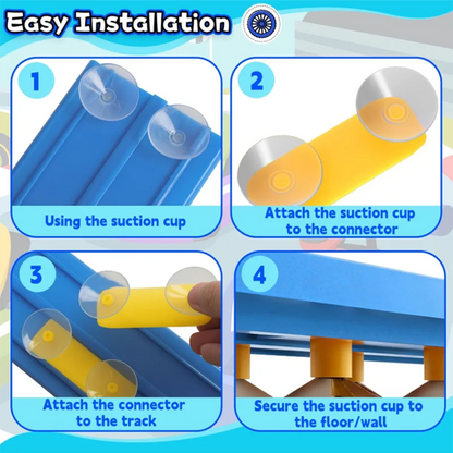 Race Track Car Ramp Toy – Gliding Rail Racing Set for Toddlers