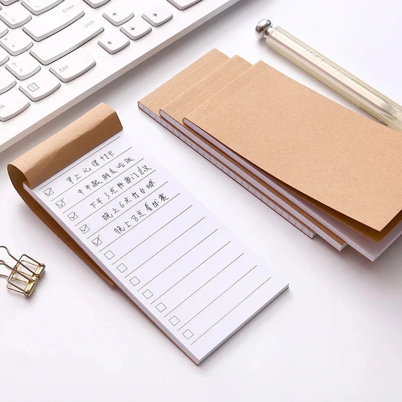 Pocket Kraft Paper Memo Pad Notepad Stationery Scrapbooking Memo Notes To Do List Tear Checklist Note Pad Blank White Labels