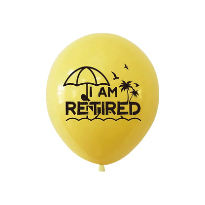 Happy Retirement Balloons – 15-Pack 12" Black & Gold Latex Party Balloons