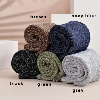 Men's Thick Winter Socks – Warm Terry-Lined Crew Socks, 3 or 5 Pairs