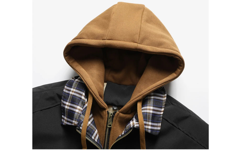 Autumn Winter Men's Warm Windbreaker Jacket Outdoor Man Thick Windbreaker Hiking Hooded Coats Men Thermal Sports Zipper Parkas J