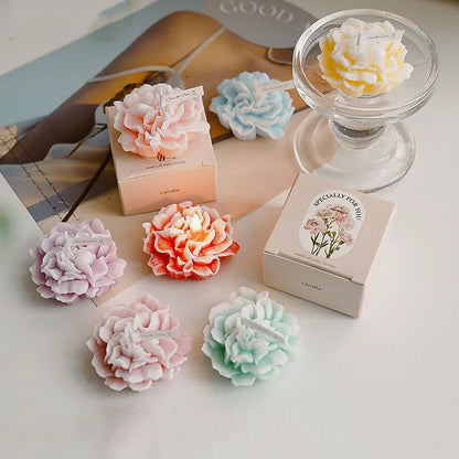 Candela artigianale in cera di soia a forma di garofano | 7 colori | Aromatica e profumata | Oggetto da foto per matrimoni, compleanni e feste